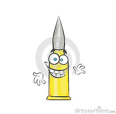 Happy cartoon illustration of bullet icon Cartoon Illustration