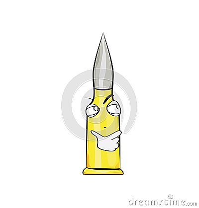 Curious internet meme illustration of bullet icon Cartoon Illustration