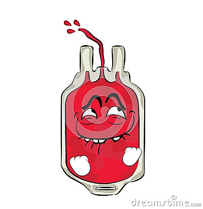 Comic internet meme illustration of blood pack Cartoon Illustration