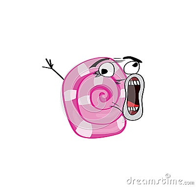 Crazy internet meme illustration of snail shell Cartoon Illustration