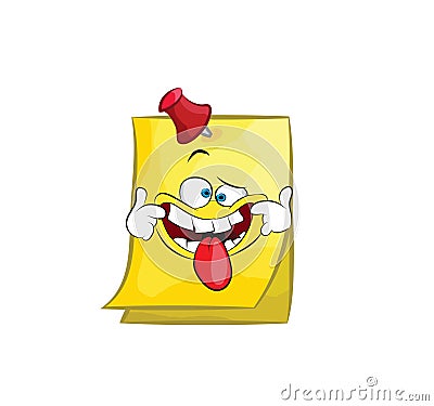 Annoying cartoon illustration of sticky note Cartoon Illustration