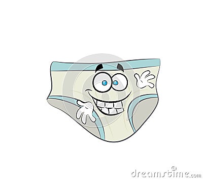 Happy cartoon illustration of men underwear Cartoon Illustration