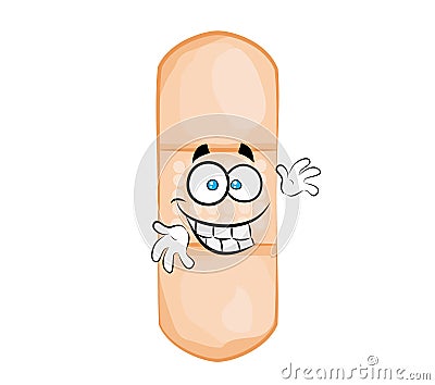 Happy cartoon illustration of medical plaster Cartoon Illustration