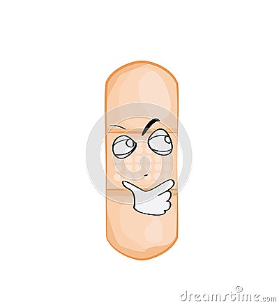 Curious internet meme illustration of medical plaster Cartoon Illustration