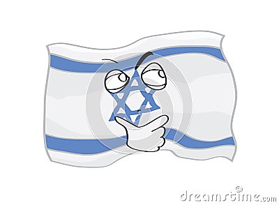 Curious internet meme illustration of Israel flag Cartoon Illustration