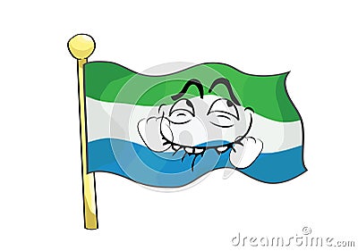 Comic internet meme illustration of Siera Leone flag Cartoon Illustration