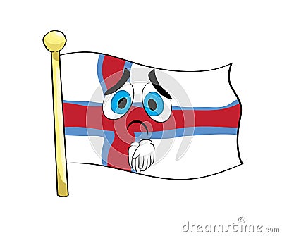 Sad cartoon illustration of Faroe islands Cartoon Illustration