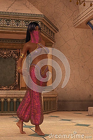 Veiled arabian nights princess Stock Photo