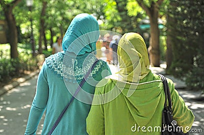 Veiled Muslim women Editorial Stock Photo