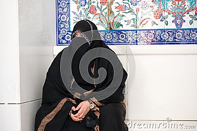 Veiled muslima in mosque Editorial Stock Photo