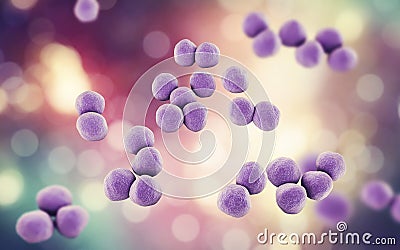 Veillonella bacteria, gram-negative anaerobic cocci Cartoon Illustration