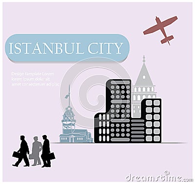 Vektor modern illustration Istanbul symbols Vector Illustration