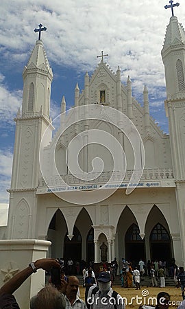 Velankanni Church front view Editorial Stock Photo