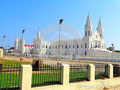 Velankanni Matha church located in Tamil Nadu Stock Photo