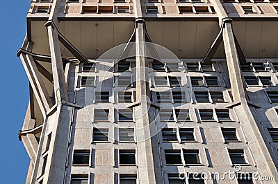 Velasca tower concrete emboss, milan Stock Photo
