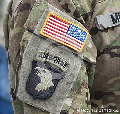 Velcro Patch - 101st Airborne Division Stock Photo