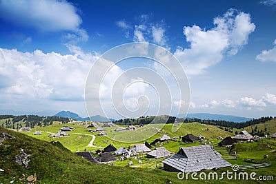 Velika Planina or Big Pasture Plateau, Slovenia. Stock Photo