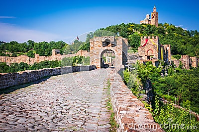 Veliko Tarnovo, Bulgaria. Tsarevets fortress ruins in historical city Stock Photo