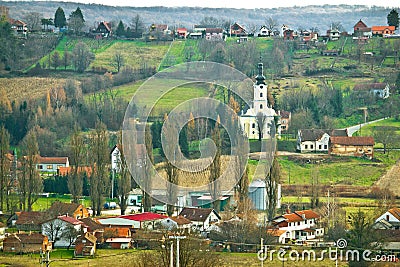 Veliko trojstvo village hill view Stock Photo