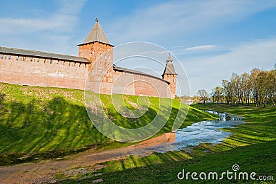 Veliky Novgorod Kremlin towers in summer day in Veliky Novgorod, Russia Stock Photo