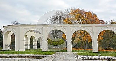 Veliky Novgorod, Yaroslav Courtyard. Historic Landmarks Russia Stock Photo