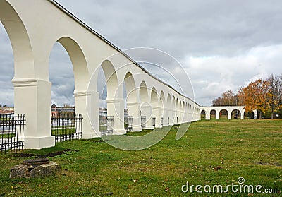 Veliky Novgorod, Yaroslav Courtyard. Historic Landmarks Russia Stock Photo