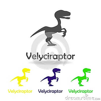 velociraptor, dinosaur colored icon. Can be used for web, logo, mobile app, UI, UX Stock Photo