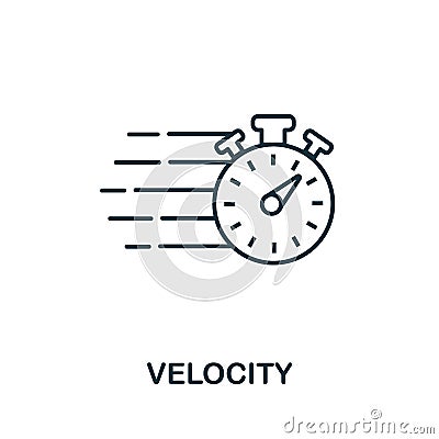 Velocity icon. Line style element from agile collection. Thin Velocity icon for templates, infographics and more Stock Photo