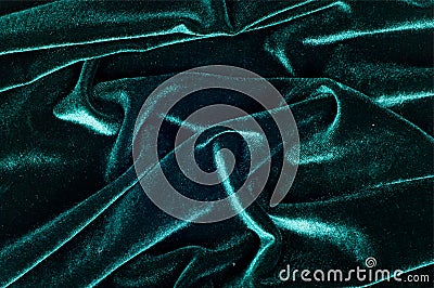 velor fabric texture, background, green Stock Photo