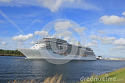 Velsen, The Netherlands - June 16th 2017: Seven Seas Explorer - Regent Cruises Editorial Stock Photo