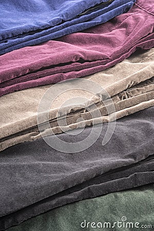Velvet Pants of Assorted Colors Isolated on White #6 Stock Photo