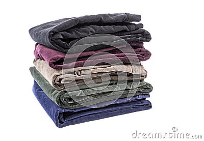 Velvet Pants of Assorted Colors Isolated on White #4 Stock Photo