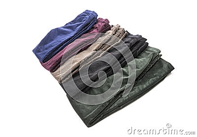 Velvet Pants of Assorted Colors Isolated on White #1 Stock Photo