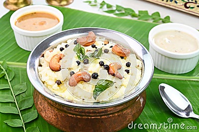 Ven Pongal famous south indian breakfast Stock Photo