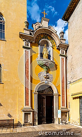 Cathedral of Our Lady of Nativity Notre Dame de la Nativite at Place Clemenceau main in historic old town of Vence in France Editorial Stock Photo