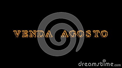 Venda agosto fire text effect black background Stock Photo