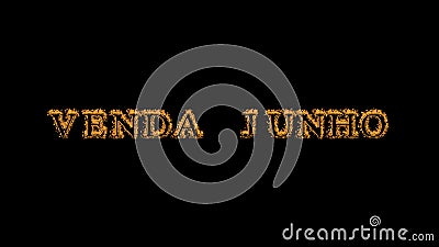 Venda junho fire text effect black background Stock Photo