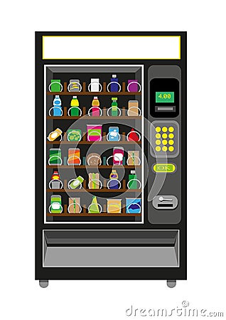 Vending Machine Illustration in Black color Vector Illustration