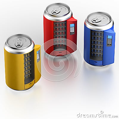 Vending machine similar on can with beverage Stock Photo