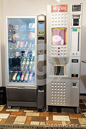 Vending machines in a client room Editorial Stock Photo
