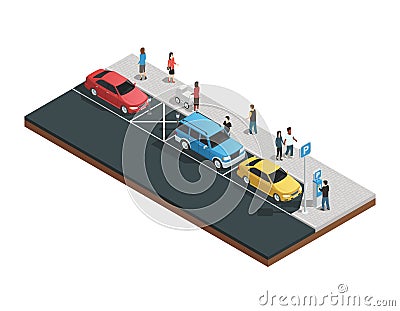 Vending Machines Isometric Composition Vector Illustration