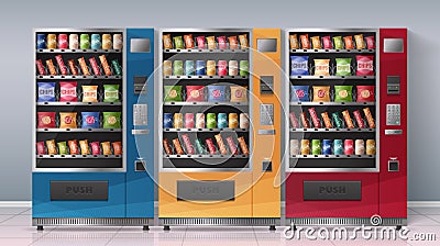 Vending Machines Realistic Vector Illustration Vector Illustration