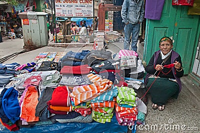 Vendor at Gangtok Editorial Stock Photo