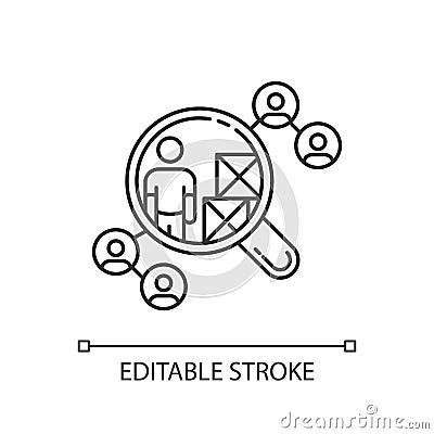 Vendor selection pixel perfect linear icon Vector Illustration