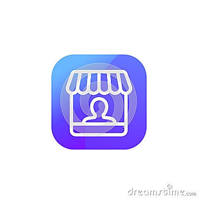 vendor or seller line icon for apps Vector Illustration