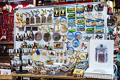 Vendor selling local souvenir Muscat, Oman Editorial Stock Photo