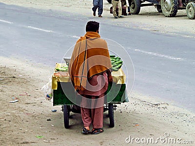 vendor in the streets of Gilgit, district capital of Gilgit-Baltistan, Pakistan Editorial Stock Photo