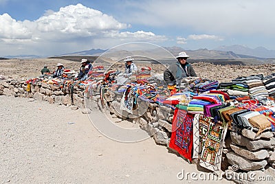 Vendors Selling Local Crafts, Peru Editorial Stock Photo