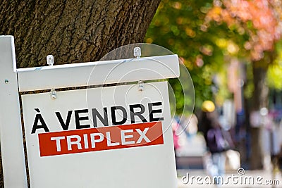A vendre For sale in french sign Stock Photo