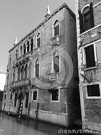 Venetian architecture on the canals Stock Photo